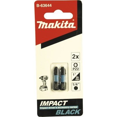 MAKITA torzní bit 1/4" Impact Black PZ2, 25mm 2 ks (B-63644) – Zboží Mobilmania