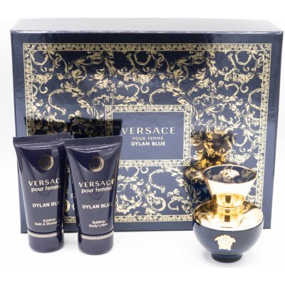 Versace Pour Femme Dylan Blue pro ženy EDP 50 ml + tělové mléko 50 ml + sprchový gel 50 ml dárková sada – Zboží Mobilmania