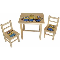ČistéDřevo Dřevěný dětský stoleček s židličkami Mimoň