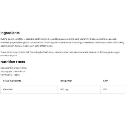 Allnutrition Vitamin C 1000 mg 20 tabletek – Hledejceny.cz
