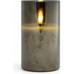 DECOLED LED svíčka ve skle na baterie, 7,5 × 10 cm, šedá, 2× AA – Zboží Dáma