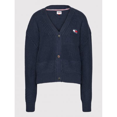 Tommy Hilfiger Tommy Jeans dámský svetr TJW BXY BADGE CARDIGAN modrý