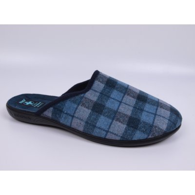 Adanex Leo pánské pantofle přezůvky s uzavřenou špičkou 28376 modrošedé kostkované – Sleviste.cz