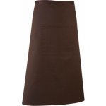 Premier Workwear Keprová dlouhá barmanská zástěra s velkou kapsou hnědá 90 x 80 cm PW158 – Hledejceny.cz