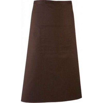 Premier Workwear Keprová dlouhá barmanská zástěra s velkou kapsou hnědá 90 x 80 cm PW158 – Hledejceny.cz