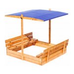 SCANDI pískoviště s lavičkami 150 x 150 cm impregnované SWPI150150 – Sleviste.cz