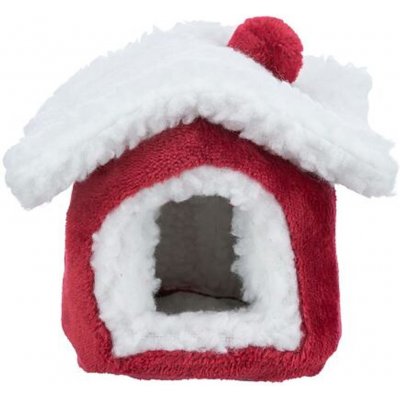 Trixie Xmas Cuddly CAVE plyšový domek pro morče červená/bílá 29 x 24 x 31 cm – Zboží Mobilmania