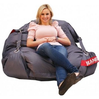 BeanBag Comfort s popruhy 189 x 140 cm tmavě šedá