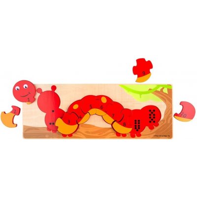 Bigjigs Toys počítací puzzle housenka – Zboží Mobilmania