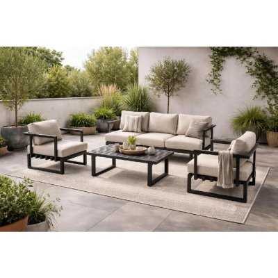 Hartman Calabria charcoal – lavice pro 3 osoby, 2 křesla a stolek 130 × 70 × 41 cm – Hledejceny.cz
