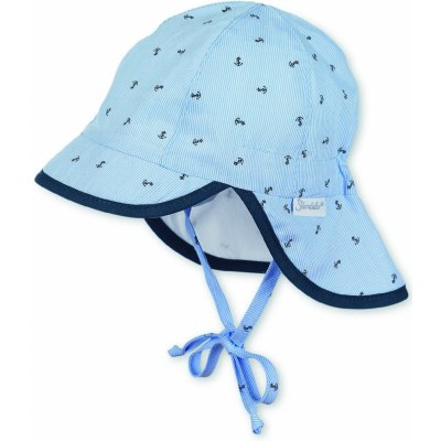 Sterntaler čepička baby chlapecká s plachetkou UV 50+ kotvičky 1601832 modrá