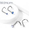 Piercing Šperky4U zahnutý piercing do nosu titan opál TIT1059-OP05