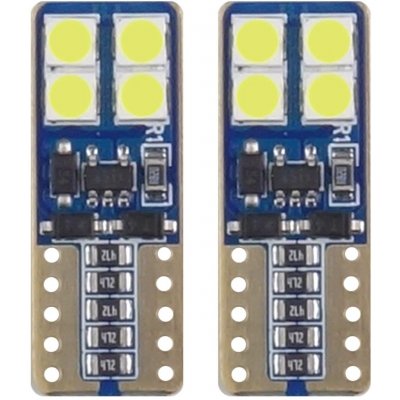 LED CANBUS žárovky 8SMD 2835 T10e W5W Bílá 12V 24V AMIO-01635 – Hledejceny.cz