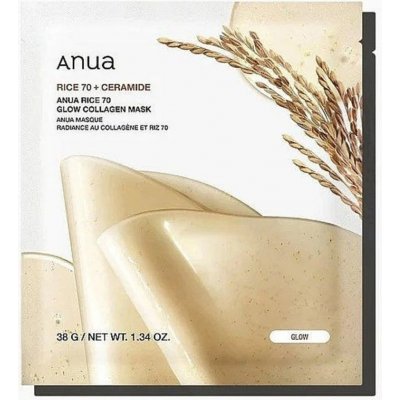 ANUA Rice 70 Glow Collagen Mask Kolagenová pleťová maska s extraktem z rýže 38 g 1 ks – Zboží Dáma