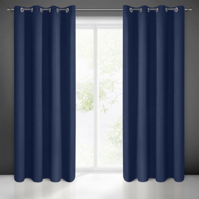 Zatemňovací závěs s průchodkami tmavě modrá 135X250 cm – Hledejceny.cz
