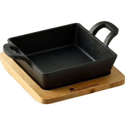 MASTERPRO Pekáč litinový s podstavcem COOK & SHARE 12,6x18,5x3,6 cm černá BGMP-3805-EM – Zbozi.Blesk.cz