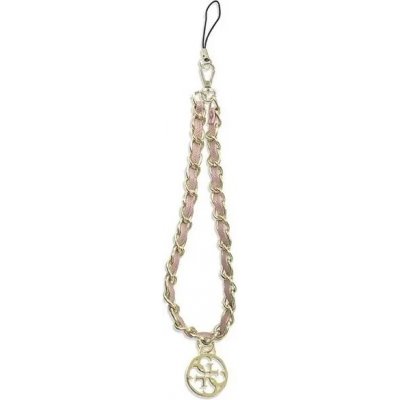 Guess přívěsek GUSTSAS4P Phone Strap růžový řetízek z kovu 4G Charm (GUSTSAS4P) – Zboží Živě