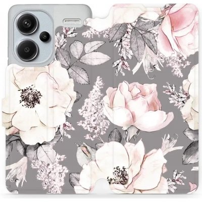 Mobiwear - Xiaomi Redmi Note 13 Pro Plus 5G - MX06S Květy na šedém pozadí – Zboží Živě