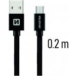 Swissten 71522101 USB 2.0, zástrčka A - zástrčka micro B, opletený, 0,2m, černý – Hledejceny.cz