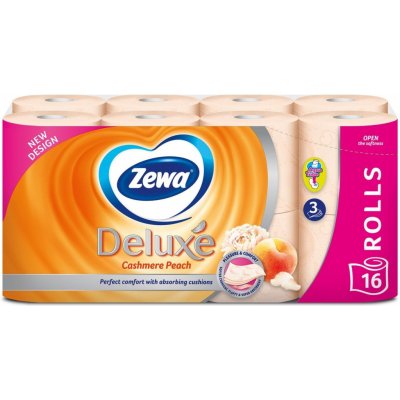 Zewa Deluxe Aqua Tube Cashmere Peach parfémovaný 3 vrstvý 150 útržků 16 ks – Zboží Mobilmania