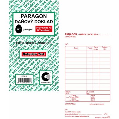 Baloušek Tisk ET010 Paragon daňový doklad – Zboží Dáma