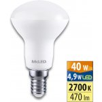 MCLED žárovka LED 4,9W-40 E14 CRI80 R63 600lm 2700K úhel 120° ML-317.004.87.0 – Hledejceny.cz