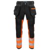 Pracovní oděv ProJob 6540 PRACOVNÍ kalhoty DO PASUEN ISO 20471Cordura® Oranžová/černá