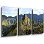 Obraz 3D třídílný - 90 x 50 cm - Panorama of Machu Picchu, lost Inca city in the Andes, Peru Panorama z Machu Picchu, ztracené město Inků v Andách, Peru – Hledejceny.cz