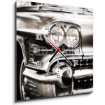 Obraz s hodinami 1D - 50 x 50 cm - American Classic Caddilac Automobile Car. Americký klasický automobil Caddilac. – Zbozi.Blesk.cz