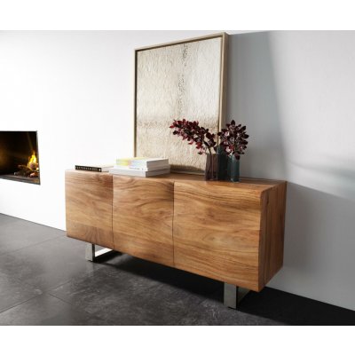 Delife New Live Edge 145 cm 3 dvířka tenká podnož – Hledejceny.cz