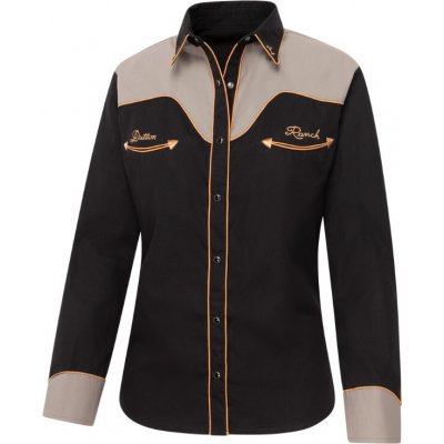 Stars & Stripes Košile westernová Yellowstone Cowgirl dámská černá – Zboží Dáma