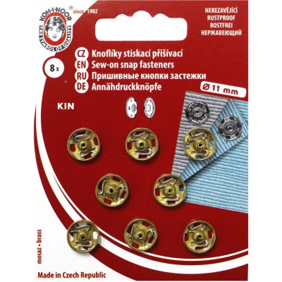 KOH-I-NOOR Kovová patentka 11mm zlatá 8ks vel. 3 – Zboží Dáma