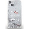 Pouzdro a kryt na mobilní telefon Hello Kitty Liquid Glitter Electroplating Head Logo iPhone 13 čiré