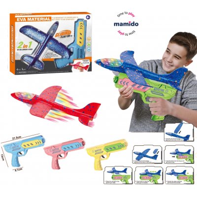 Mamido Mamido Pistole s letadlem 2v1, EVA pěna, svítící efekty MT1314 – Zboží Mobilmania