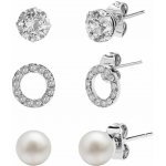 AURA Sada peckových náušnic s krystaly a perlou Preciosa AUPC002 – Zboží Dáma