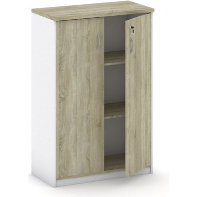 Mirelli, Kancelářská skříň 800 x 400 x 1200 mm, bílá/dub sonoma – Zboží Dáma
