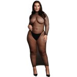 Le Désir by Shots Long Dress Fishnet Structure and Turtle Neck, Black – Zboží Dáma
