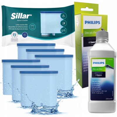 Sillar Saeco Philips 4 ks + Philips odvápňovač 250 ml – Hledejceny.cz
