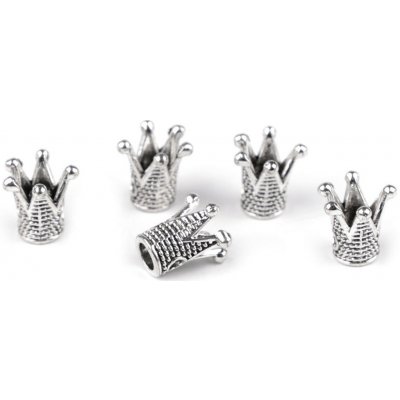 Kovová korunka k našití 10x10 mm - platina světlá (5 ks) – Hledejceny.cz