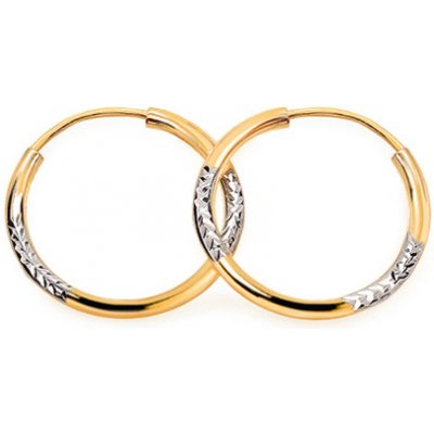 iZlato Forever zlaté dvoubarevné náušnice kruhy IZ25150 – Zboží Mobilmania
