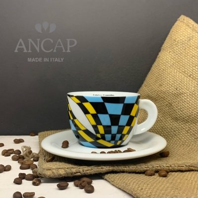 dAncap s podšálkem cappuccino Arlecchino obdélniky 190 ml