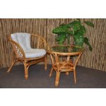 Ratanová sedací souprava Bahama 1+1 medová, polstr bílý – Zbozi.Blesk.cz