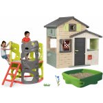 Smoby Set domeček Přátel s lezeckou stěnou Friends House Evo Playhouse s pískovištěm – Sleviste.cz
