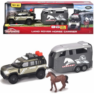 Majorette Auto terénní s přívěsem pro koně Land Rover Horse Carrier 25 cm