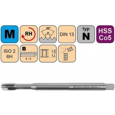 NÁSTROJE CZ Závitník strojní M8 ISO2 HSSE DIN 371 B prodloužený L=150mm - CZZ1500XXXL-M8-ISO2 – Hledejceny.cz