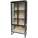 Chic Antique Vence Přírodně černá kovová s dřevěnými policemi 71 x 38 x 160 cm – Zboží Mobilmania