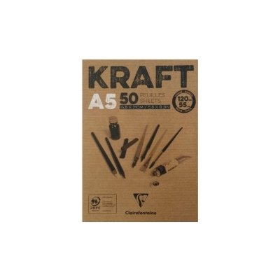 Clairefontaine Skicák Kraft 120g m2 50 listů A5 – Zboží Mobilmania
