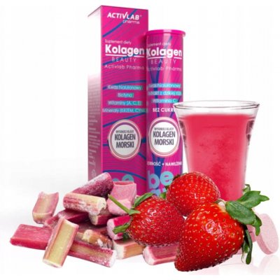 Activlab Collagen Beauty jahoda rebarbora 20 šumivých tablet – Hledejceny.cz