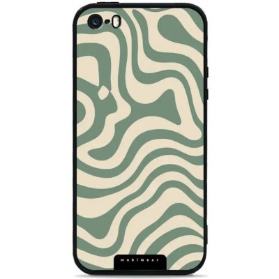 Mobiwear Glossy - Apple iPhone 5 / 5S / SE - GA57G Zelené a béžové zkrouceniny – Sleviste.cz