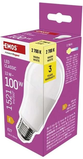 Emos LED žárovka Classic A60 E27 13 W 100 W 1521 lm teplá bílá